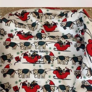 Roller Rabbit Red and Green Holiday Print Fabric